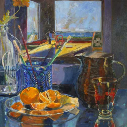 Still Life with View of the Ocean