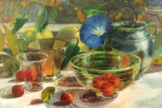 Morning Glory and Crabapples