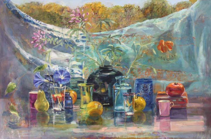 Morning Glory, Cleome, Lily