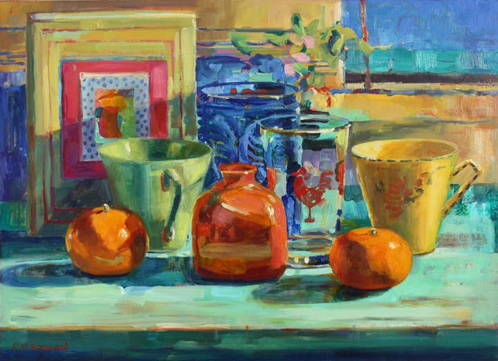 Still Life with Diebenkorn and Clementine